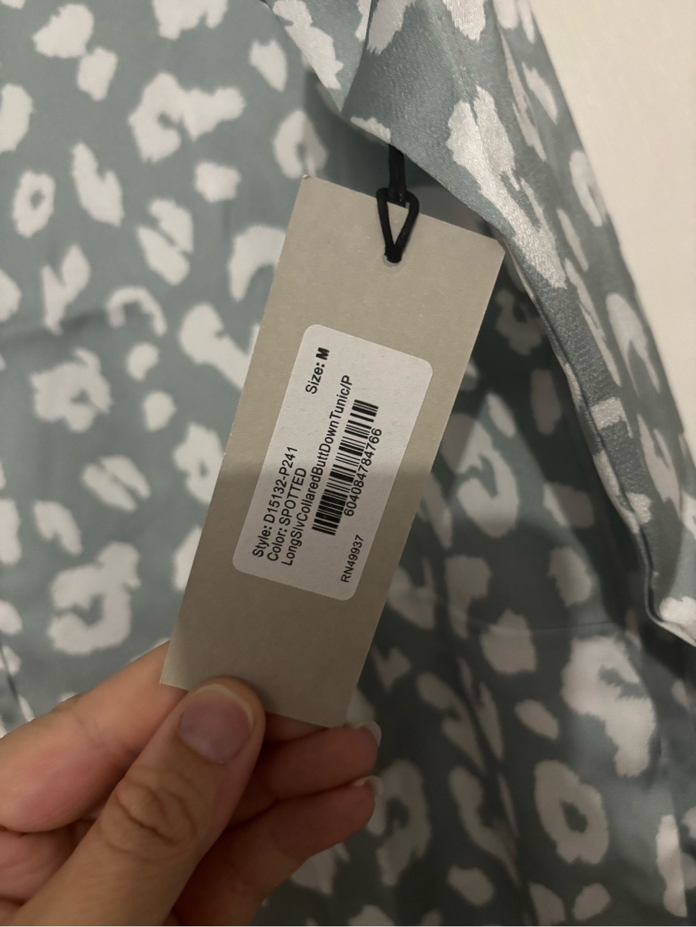 On the Go by Tail Activewear Light Blue & White Leopard Print Button-Up Shirt - Picture 3 of 3
